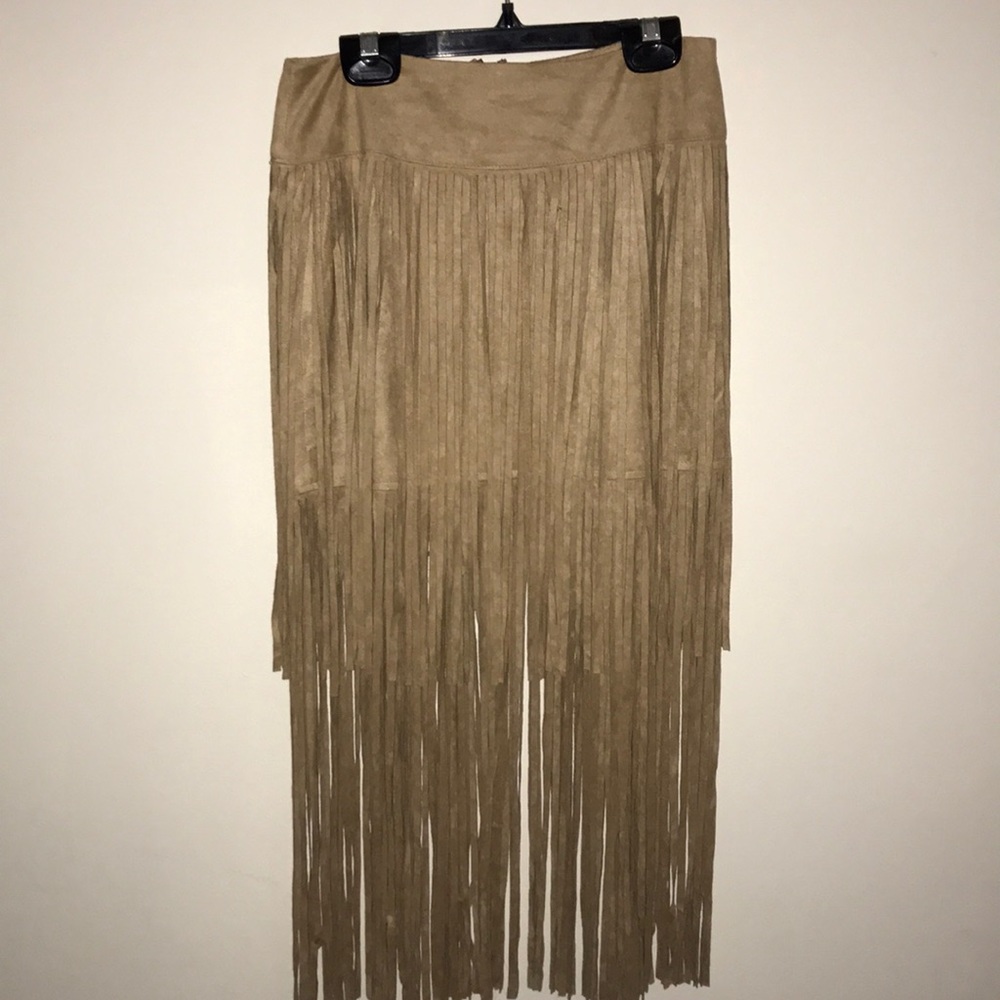 MAKAYLA Suede Boho Stringed Skirt